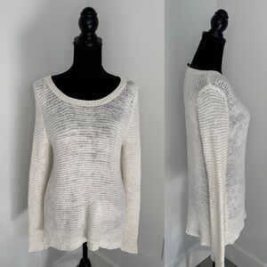 Divided White Oversized Tall Stretchy Sweater (M)